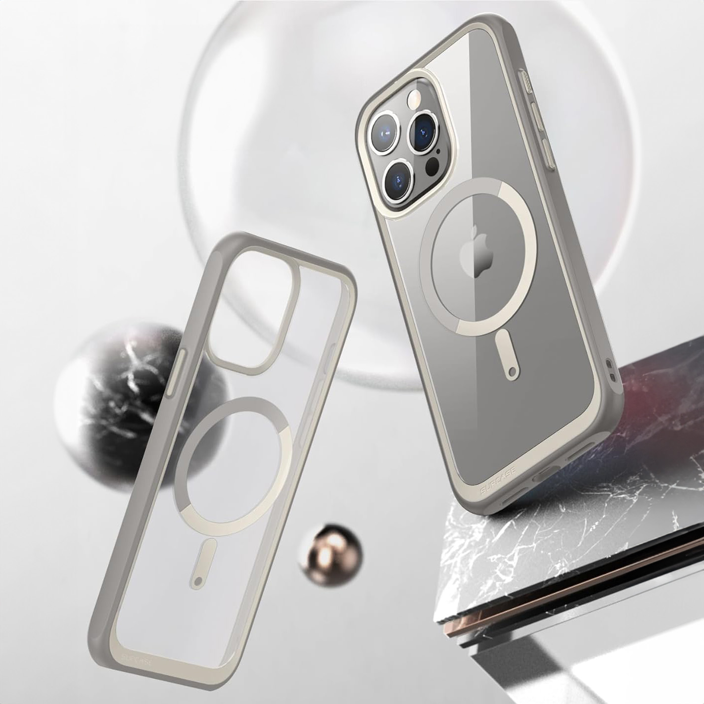 Etui Supcase UB Mag z MagSafe do iPhone 15 Pro, przezroczysto-szare